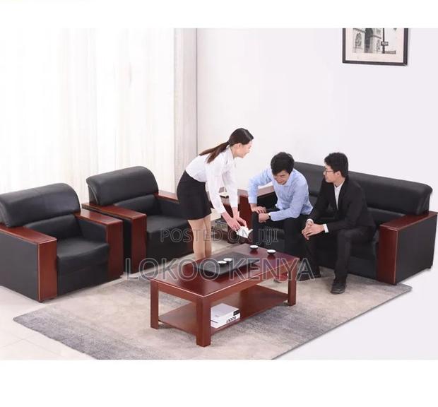 Office Sofa; Pure Leather Reception Lounge Office Chair