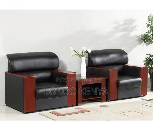 Office Sofa; Pure Leather Reception Lounge Office Chair - thumbnail 2