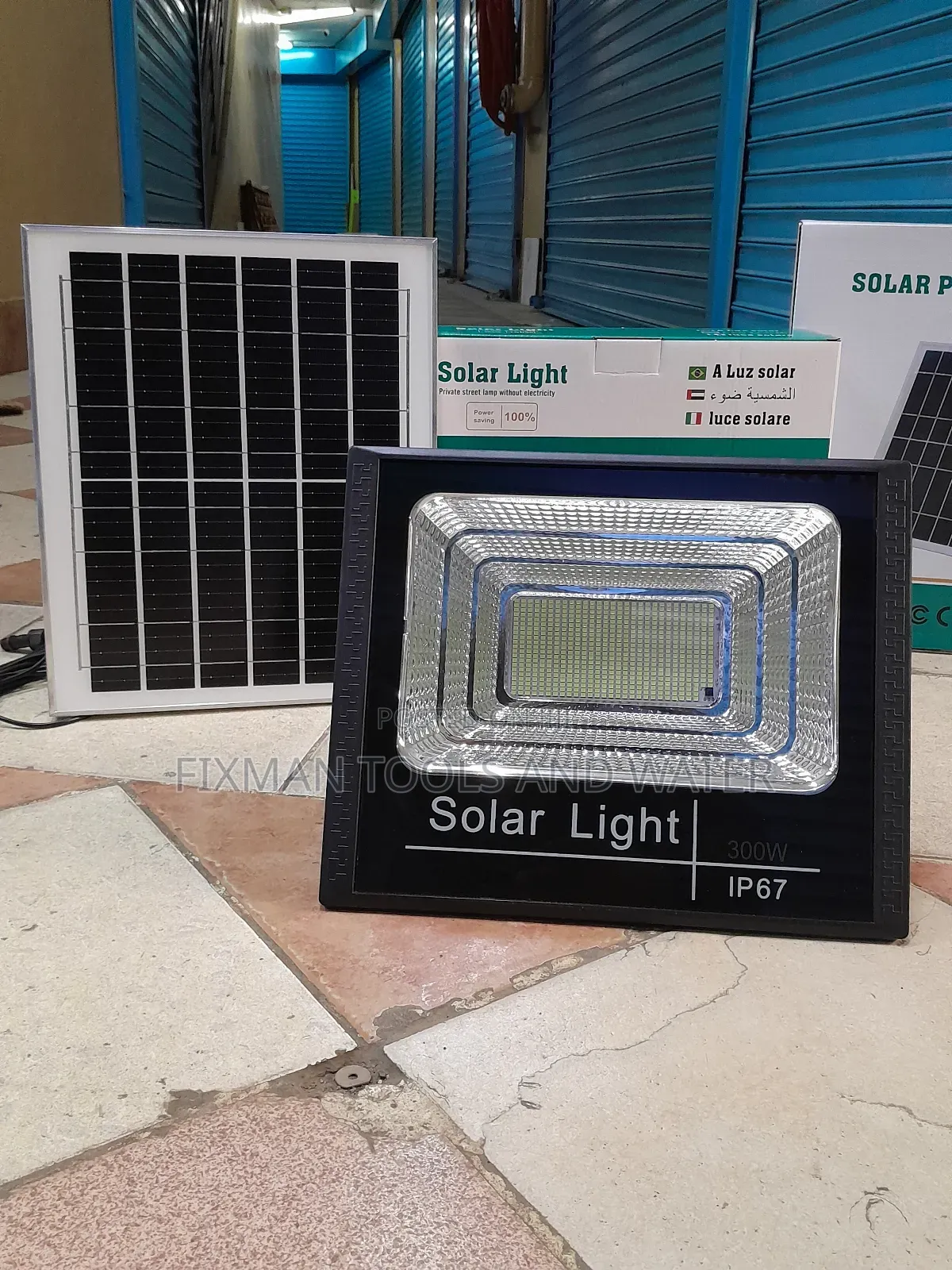 Extended Solar Flood Light 300 Watts + Panel And Remote