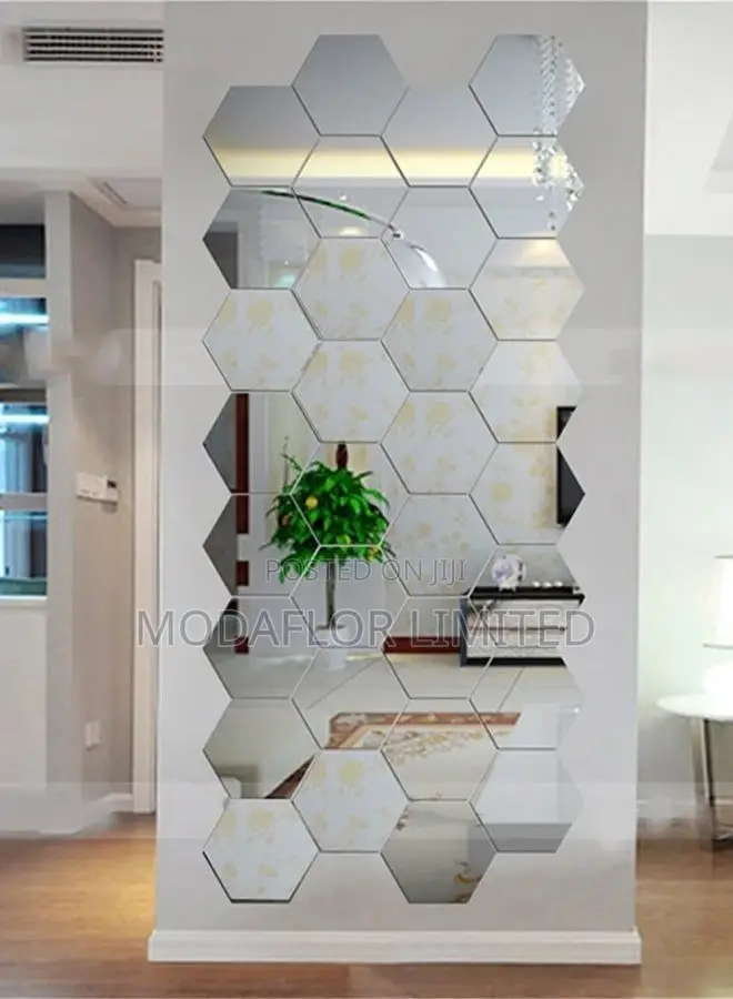 Diy Wall Makeover With Hexagon Acrylic Mirrors