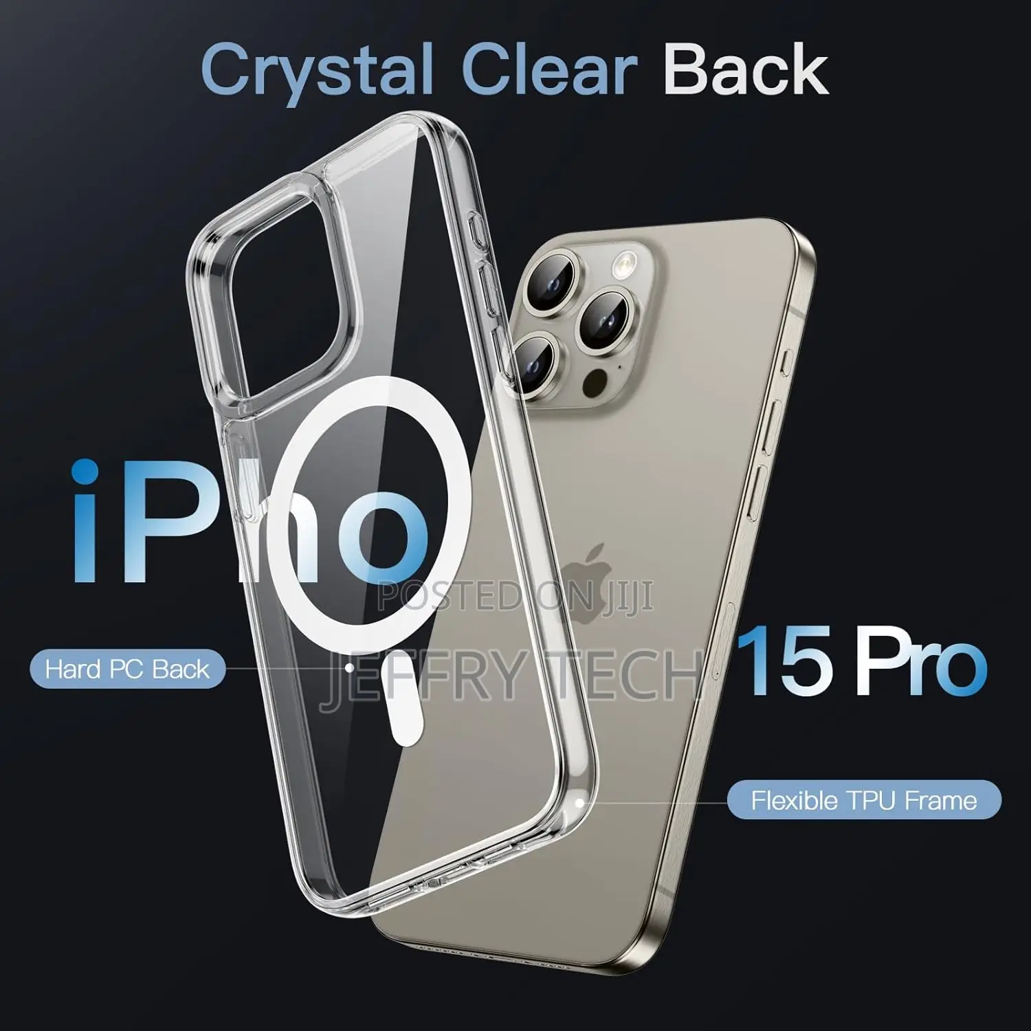Jetech Magnetic Case for iPhone 15 Pro 6.1-Inch With Magsafe