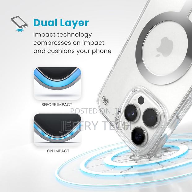 Speck Presidio Clear/Chrome iPhone 16 Pro Max Magsafe Case - main view