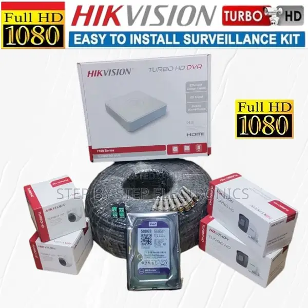 Night Vision Hikvision 4 1080p 2mp CCTV Cameras Full Package