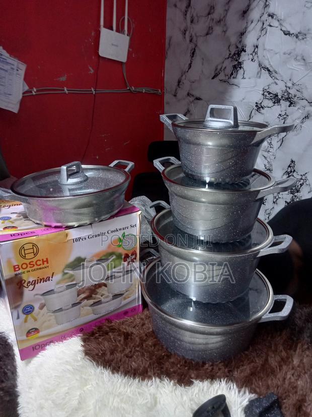 Bosch 10pieces Cookware Set, Granite. 5 Pots + 5 Lids - thumbnail 3