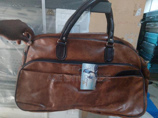 Travel Daffle Bag - Leather Bag (Brown Black) - main view