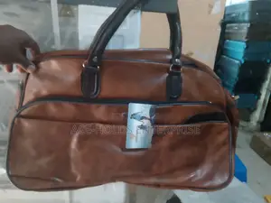 Travel Daffle Bag - Leather Bag (Brown Black)