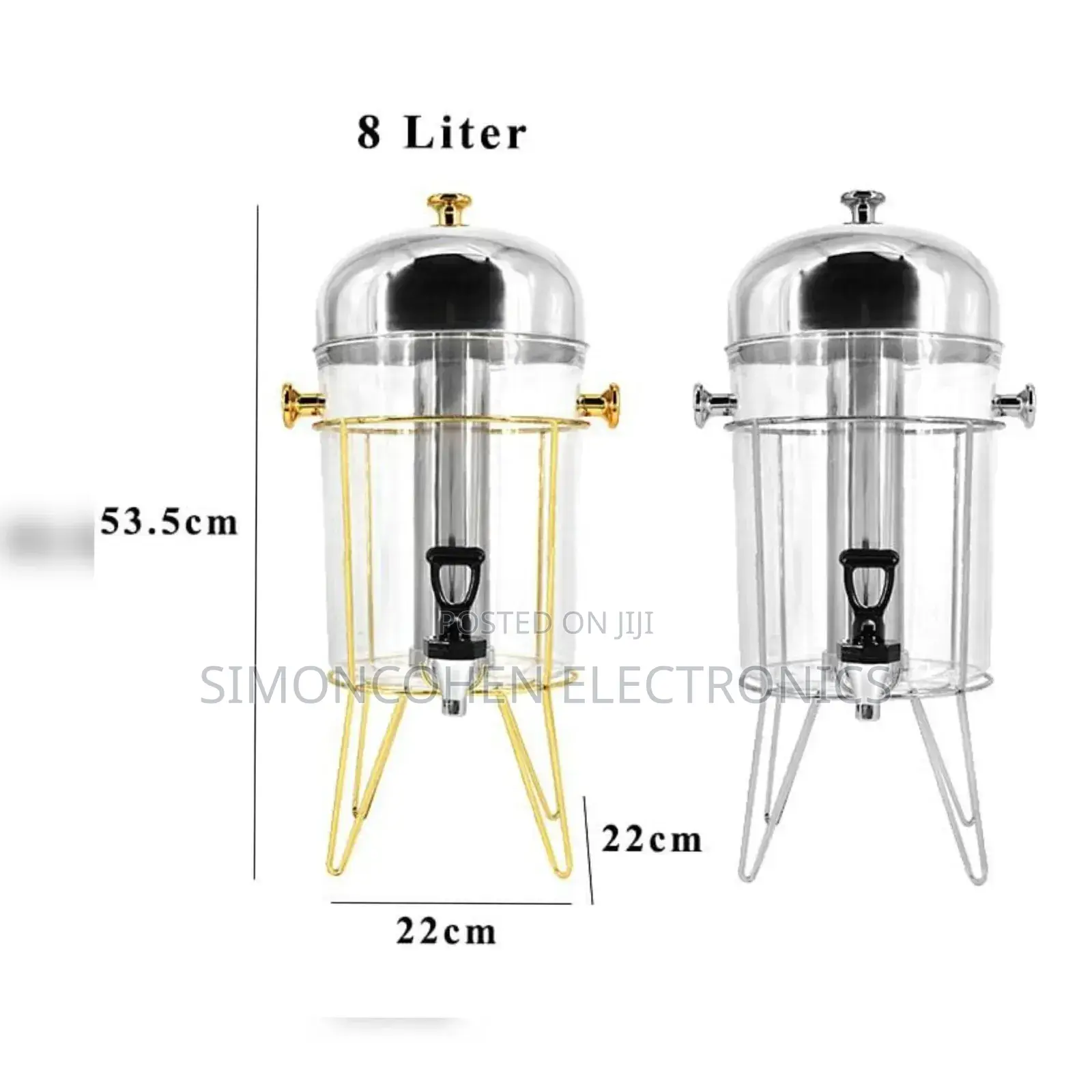 Golden Metal Frame Juice Dispenser 8l