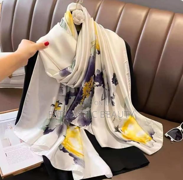 White Silk Scarf - thumbnail 2