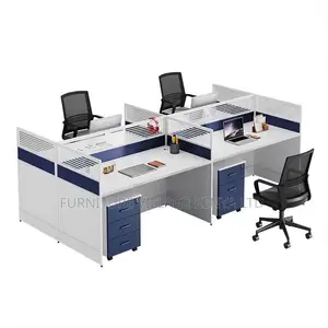 Workstations:4-Unit Executive Office Workstation–Wood Finish