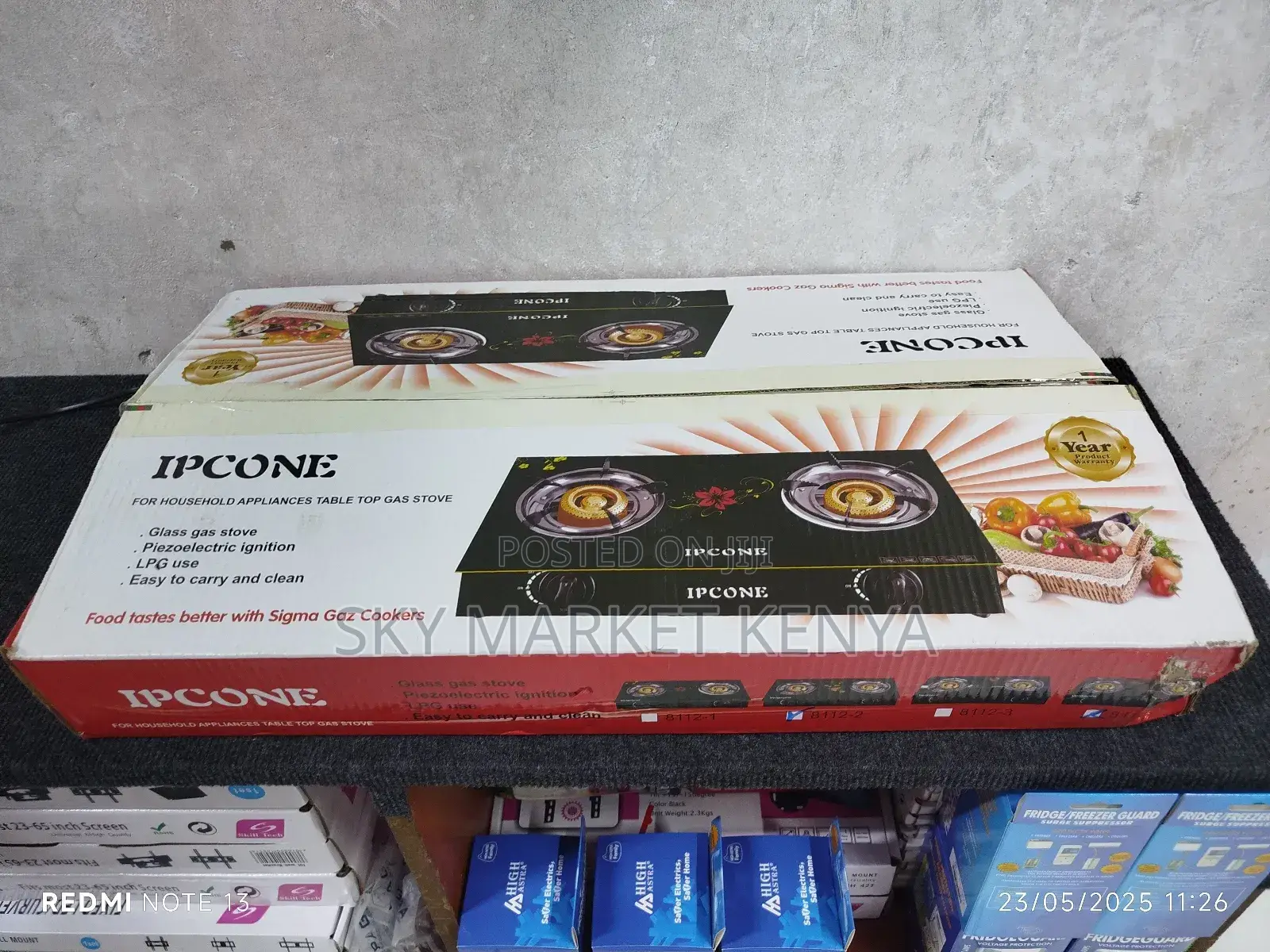 Ipcone Glass Top 2 Burner Gas Stove Table Top Cooker