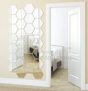 "Modern Honeycomb Mirror"