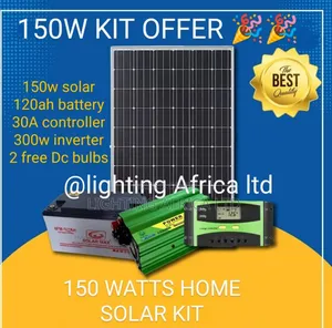 150 Watts Solar - 120ah Battery - 300w Inverter Full Package