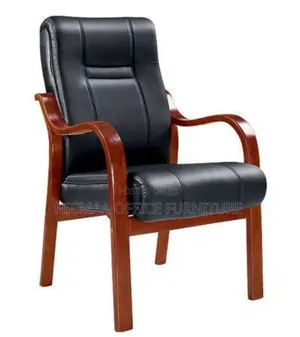 Mahogany Frame Executive Leather Visitors Chair