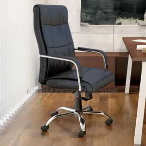 Aurora Leather Bonded Rectangular Back Orthopedic Chair