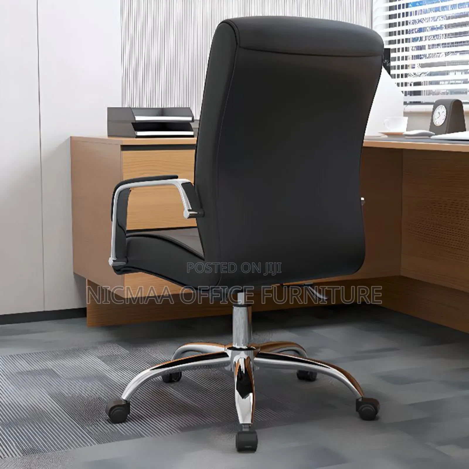 Aurora Leather Bonded Rectangular Back Orthopedic Chair