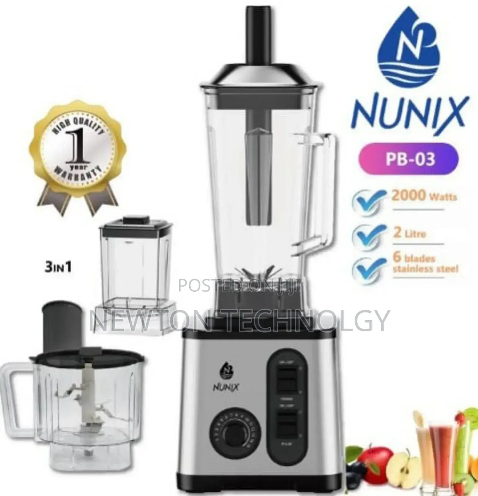 2000 Watts Nunix 3 in 1 Commercial Blender