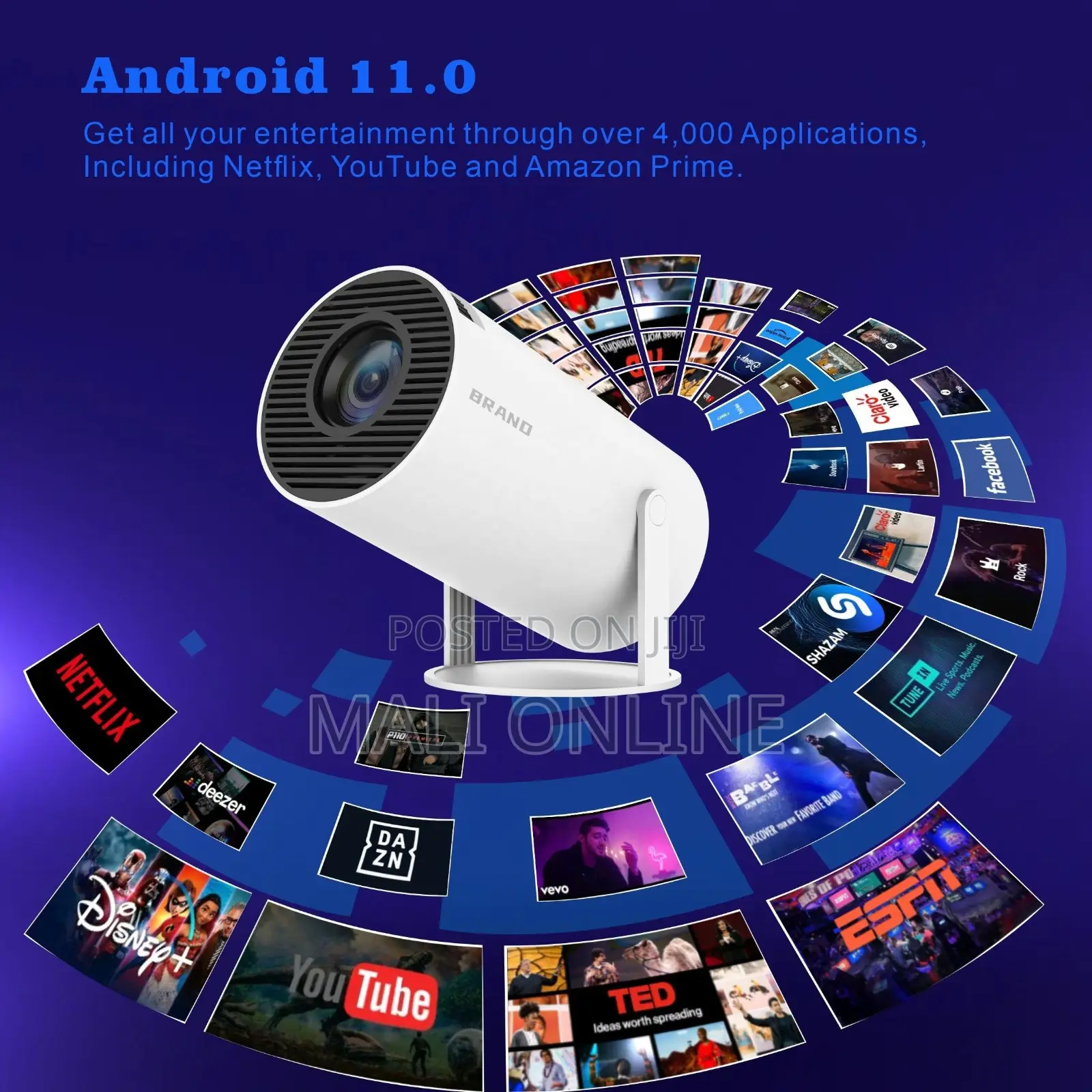 Hy300 Smart Mini Android Projector 4k Support