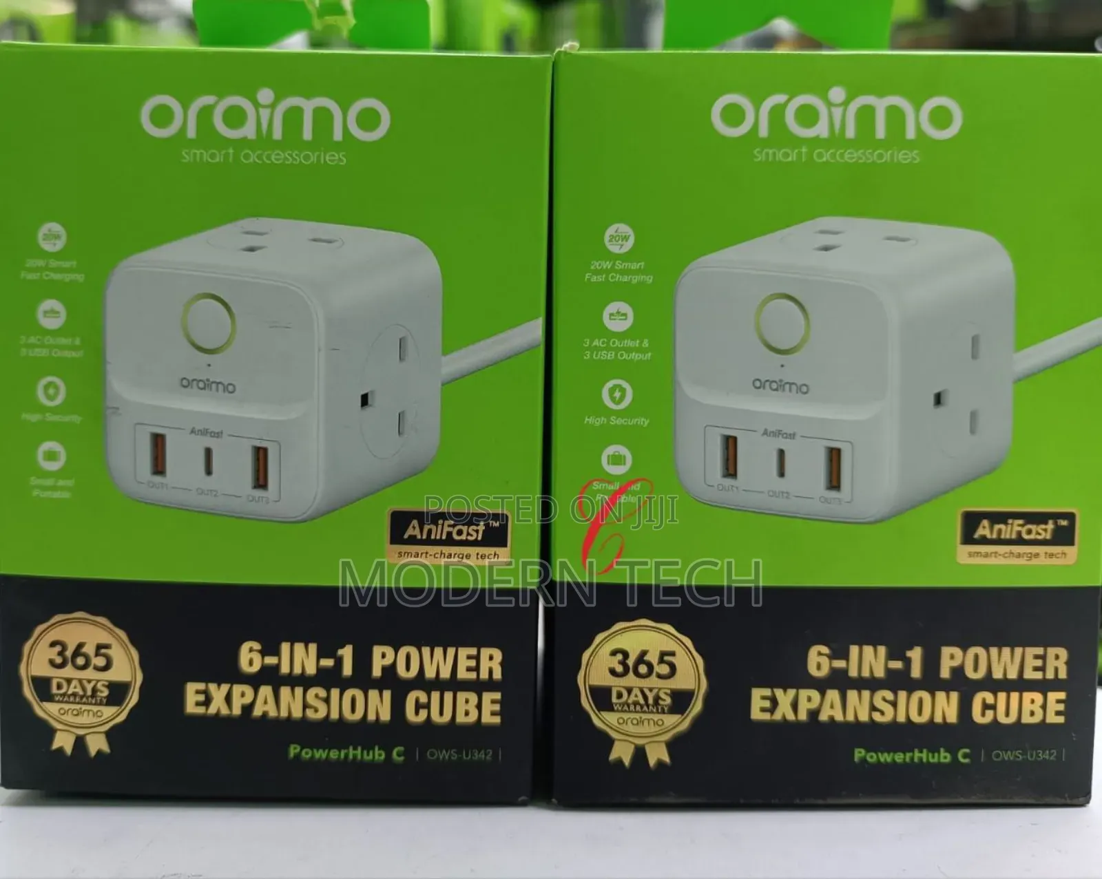 Oraimo Powerhub C U342 6-in-1 Power Cube