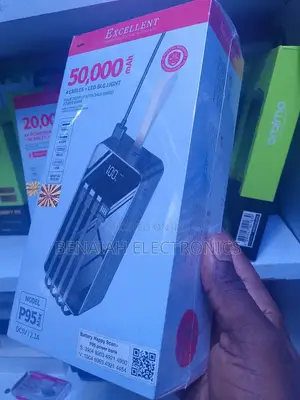 50000 Mah Excellent Power Bank.4 Inbuilt Cables