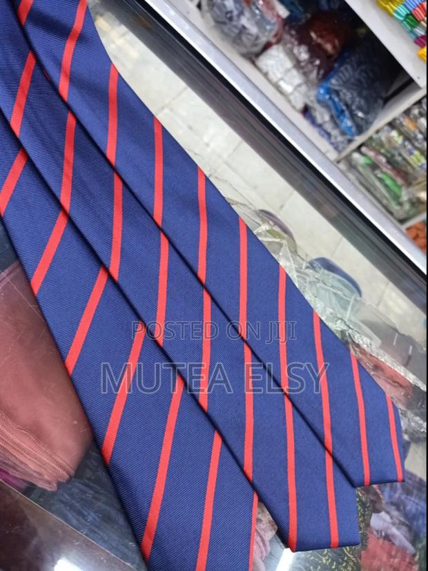 Navyblue Redwine Stripped Executive Single Ties - thumbnail 2