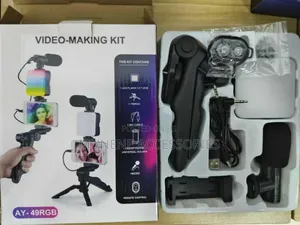 RGB Vlogging Kit With Tripod Phone Holder Mic Led Fill Light
