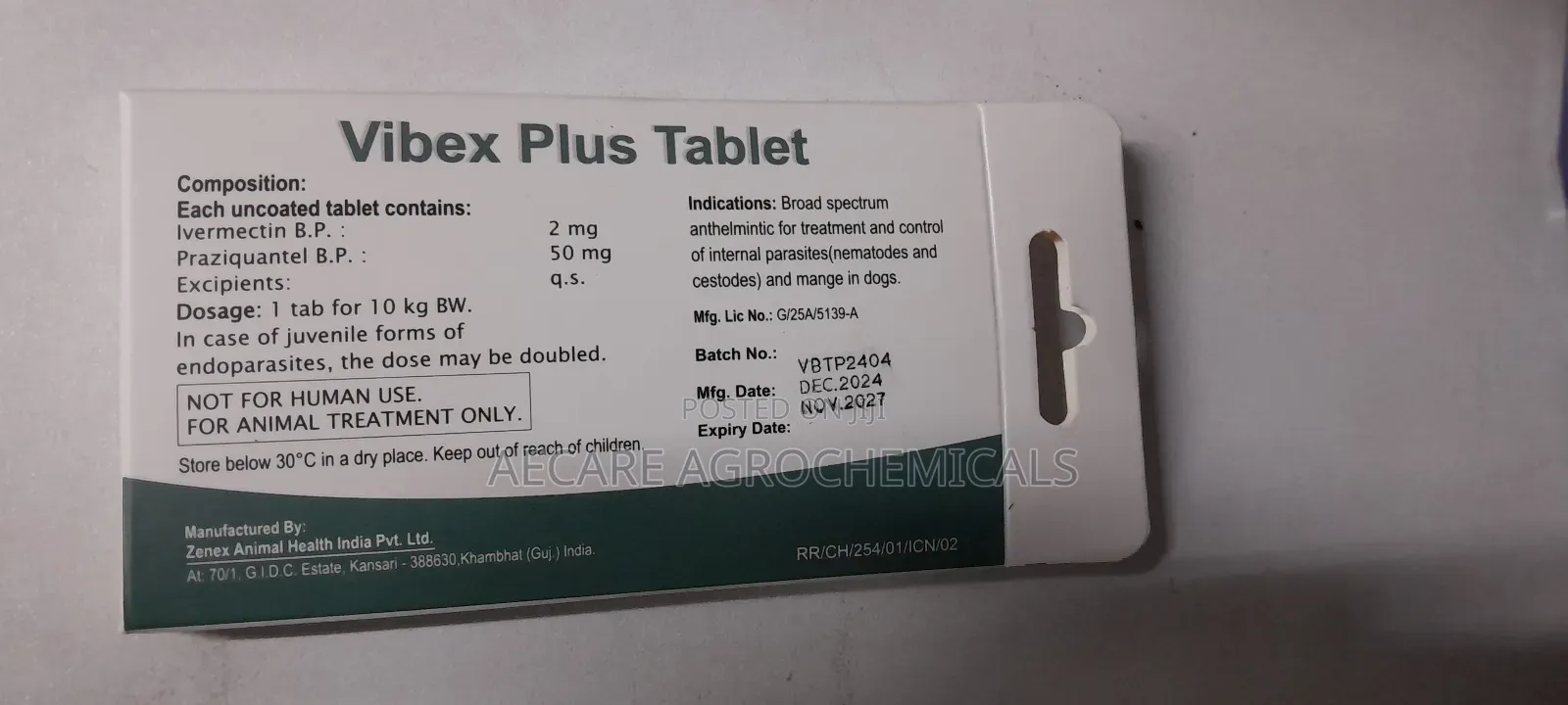 Vibex Plus Tablet 2 Tab Pack Endparasite And Ectoparasites