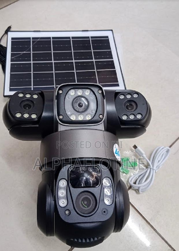New Solar Powered 3 Lens 6mp Security CCTV Camera - main view