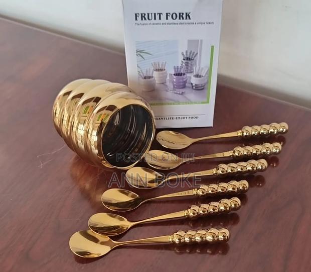 *New Arrival*
*Stylish Fruit Fork Golden Ceram