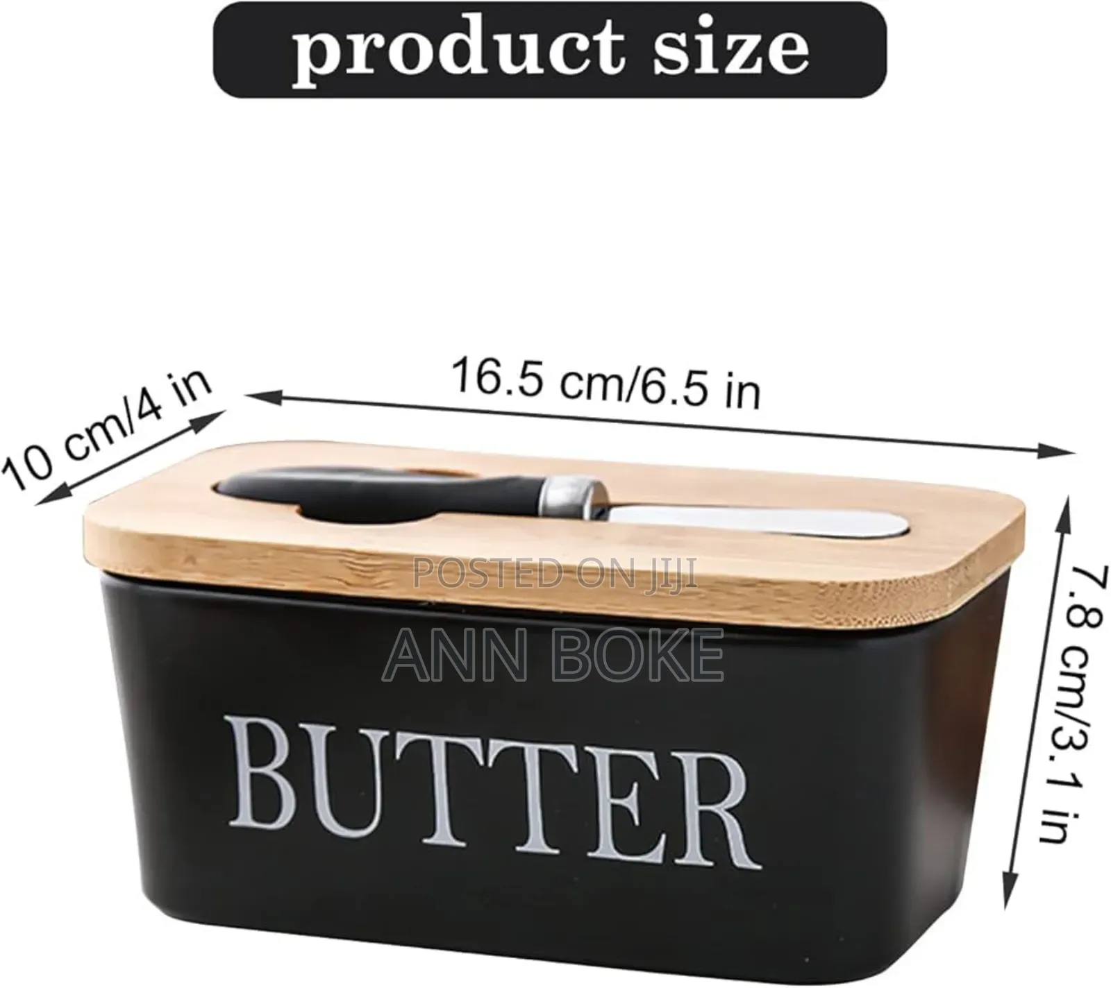 Ceramic Container, Airtight Bamboo Cover + Spread Knife*