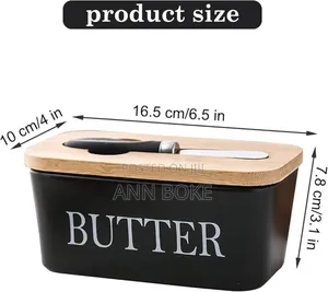 Ceramic Container, Airtight Bamboo Cover + Spread Knife*