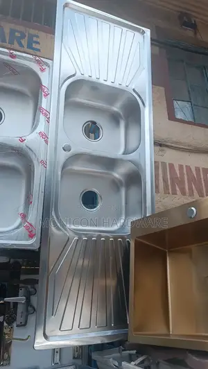 Long Double Bowl Kitchen Sink With a Table