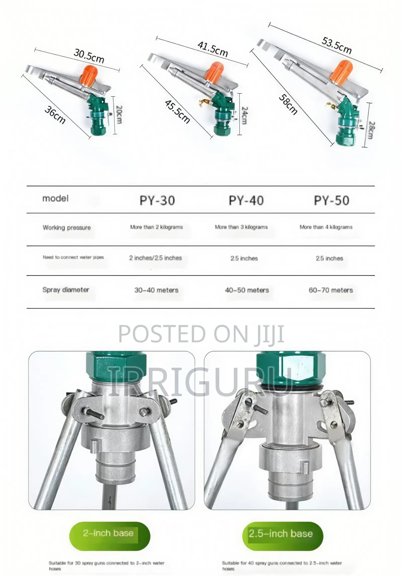 Py30 Type Rain Sprinkler 1 Inch Farmland Irrigation Sprinkle