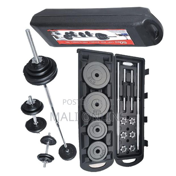 50kg York Barbell Dumbbell Set Fitness Cast Iron Spin Lock