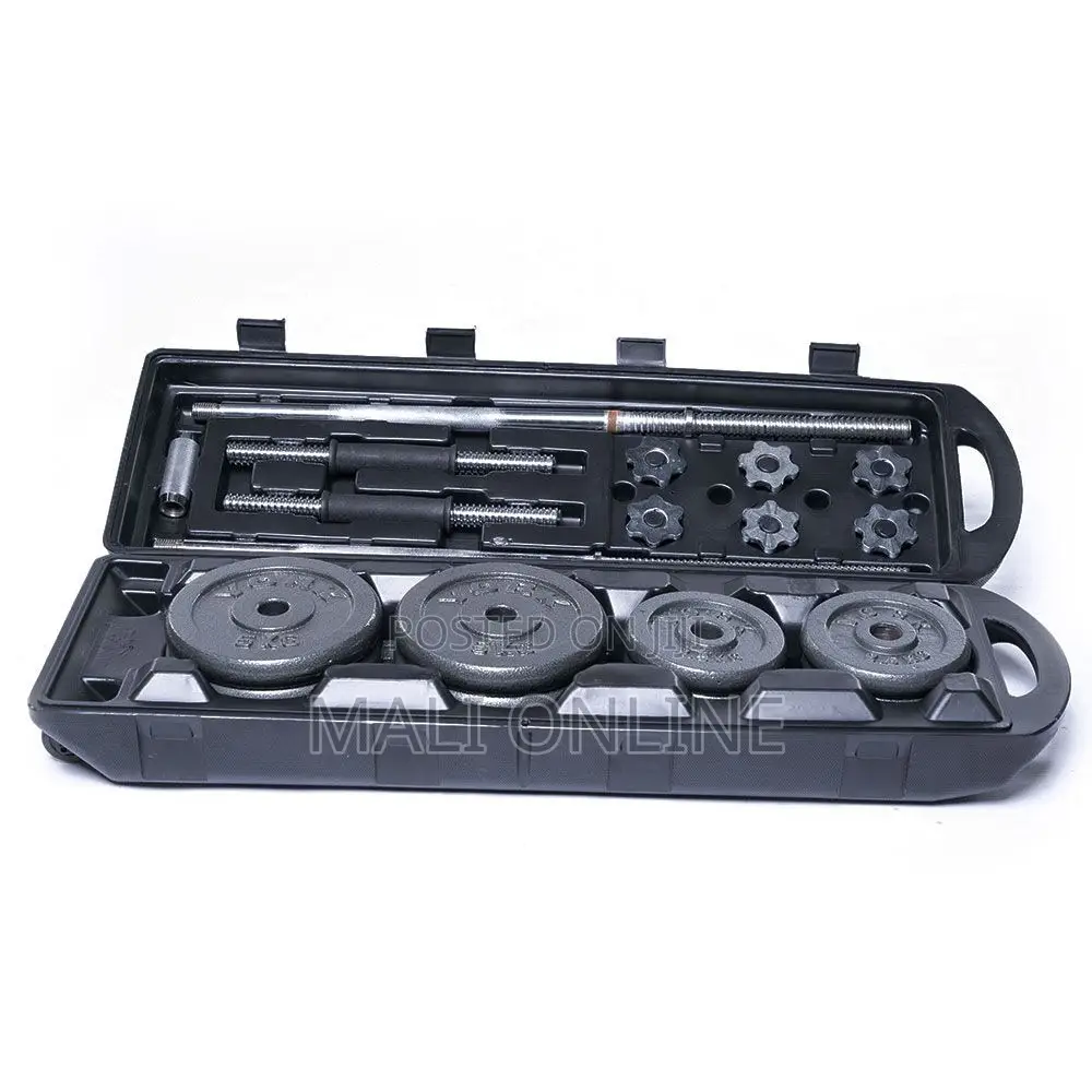 50kg York Barbell Dumbbell Set Fitness Cast Iron Spin Lock
