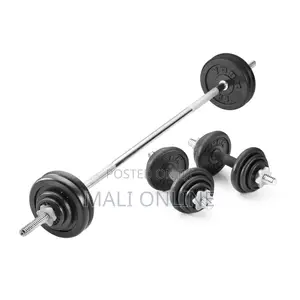 50kg York Barbell Dumbbell Set Fitness Cast Iron Spin Lock