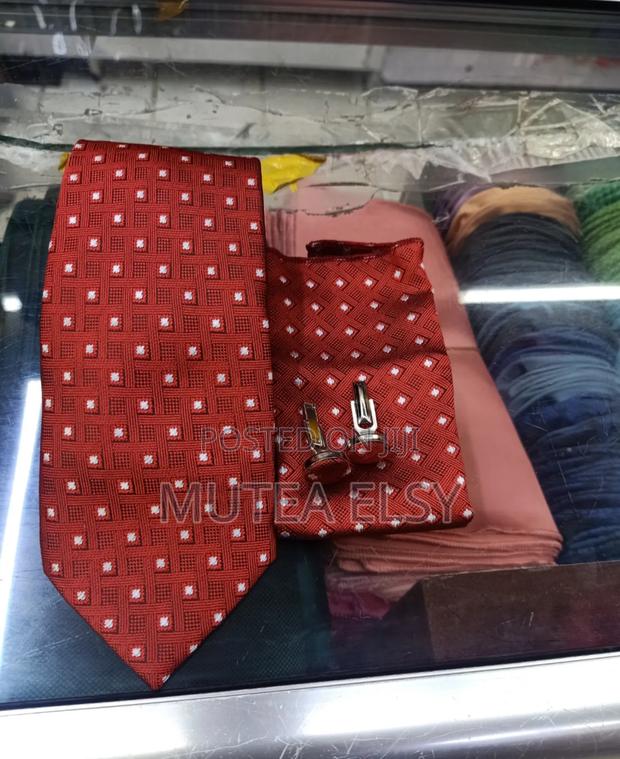 Redwine White Geometric Executive Tie Sets - main view