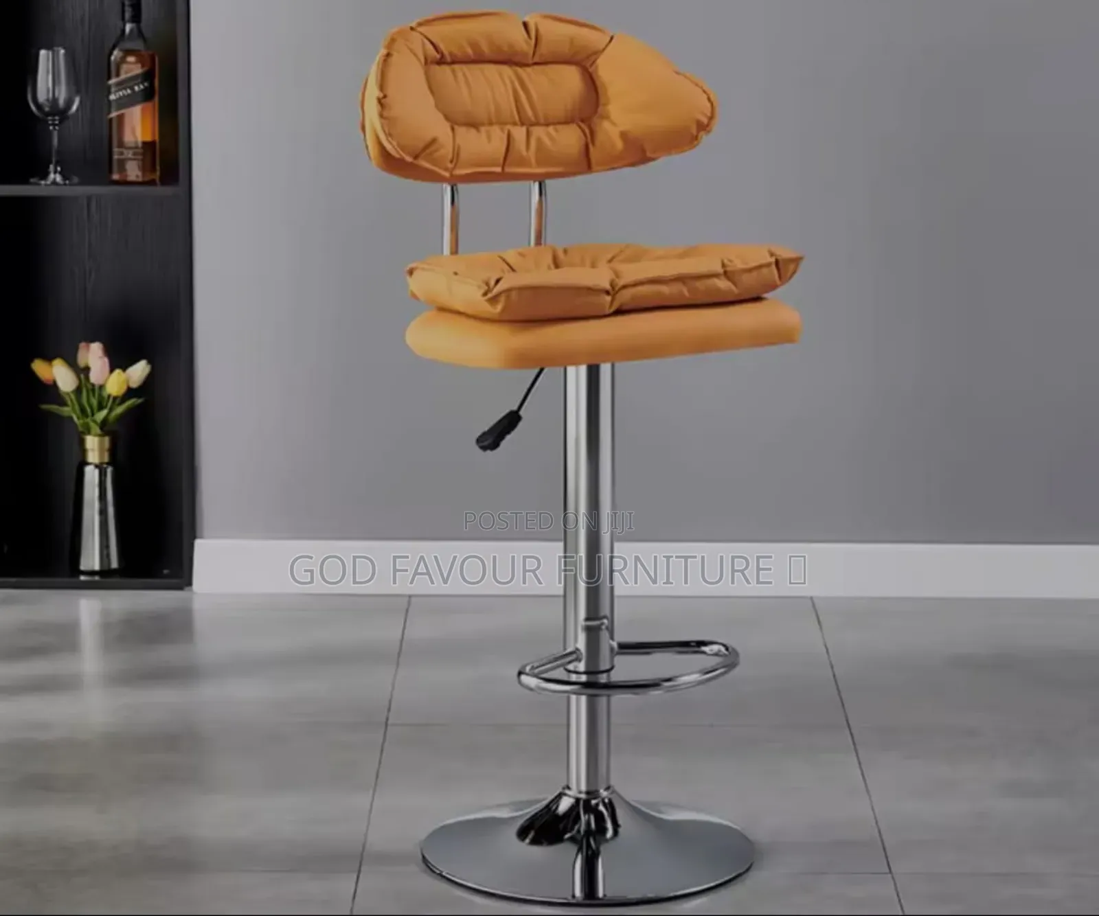 Modern Comfy Padded Counter Bar Stool With Metal Base Gr4n