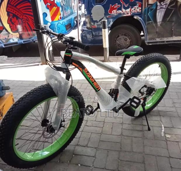 Fat Tyre Bicycle 26 Inch Sanhem Bikes Black and Green