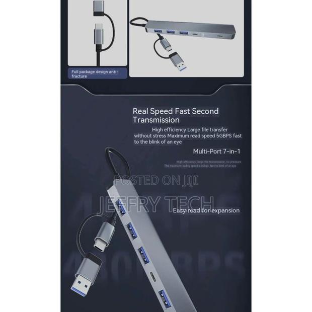 7 in 2 Usb Type-C Hubs 3.0 Computer - thumbnail 2