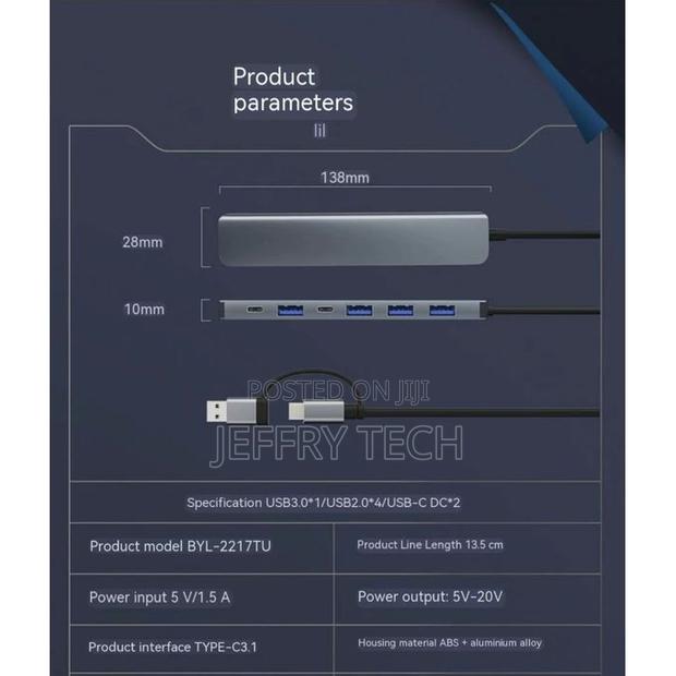 7 in 2 Usb Type-C Hubs 3.0 Computer - thumbnail 3