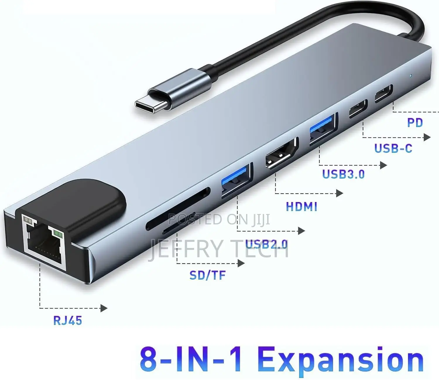 8 In1 Usb C Hub to Adapter Rj45 Station for for Pro Sd Tf