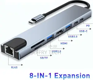 8 In1 Usb C Hub to Adapter Rj45 Station for for Pro Sd Tf