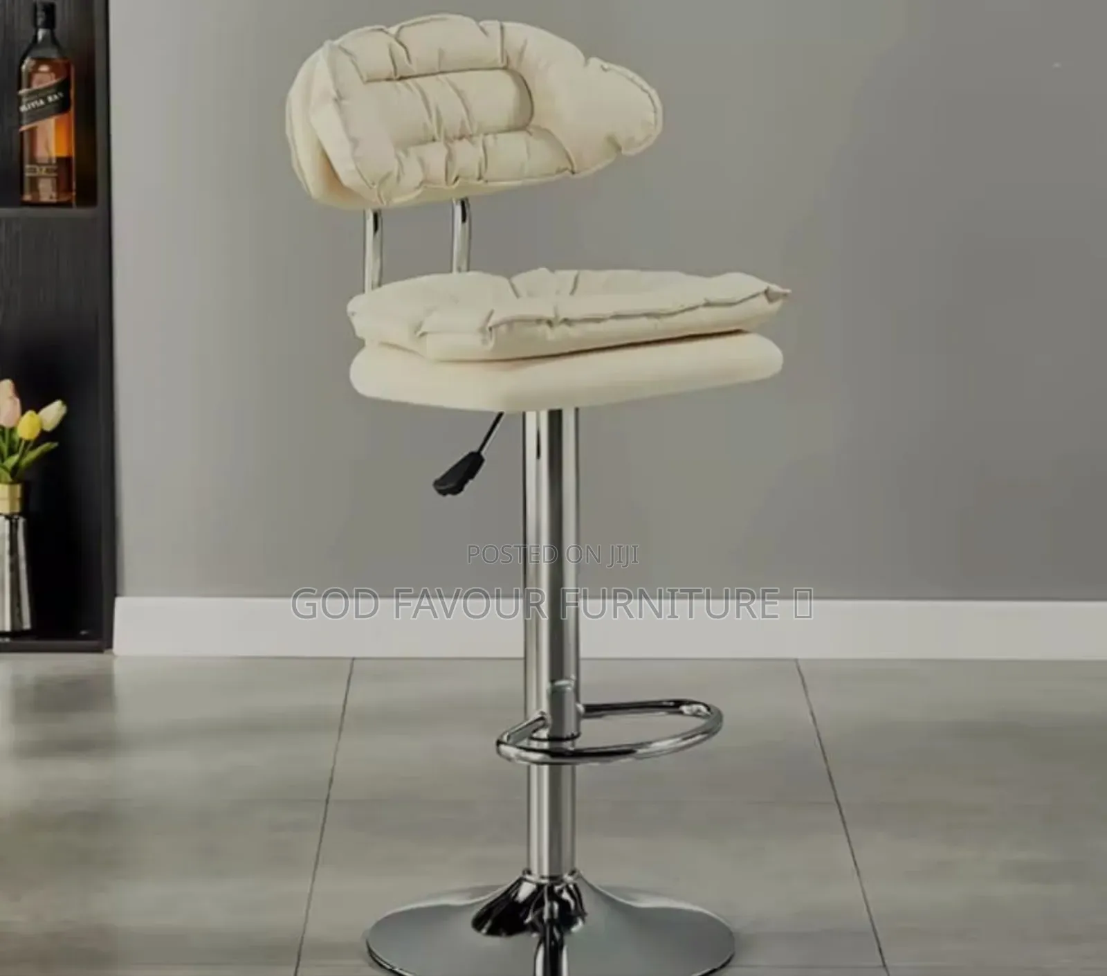 Stylish White Padded Counter Bar Stool Armless Jp8gf