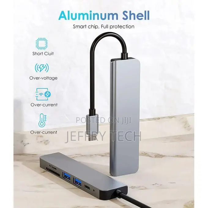 Barksdale Hub 6 in 1 Usb Type C Adapter Hdmi Sd/Tf Card R