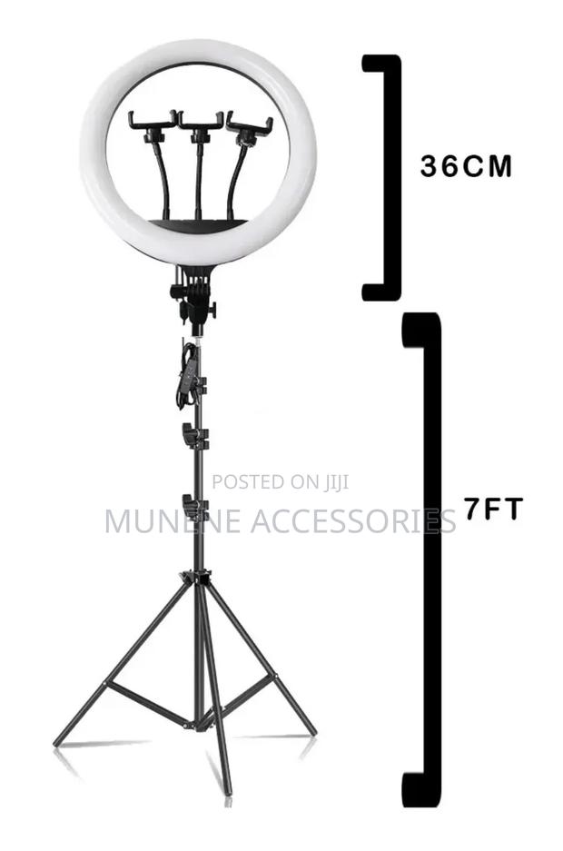 14inch Ring Light With 2.1m Tripod Stand 3 Cell Phone Holder - thumbnail 2