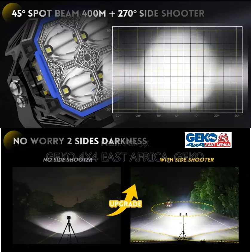 60w Cube Led Light With Drl, Side Shooter Amber Back Light
