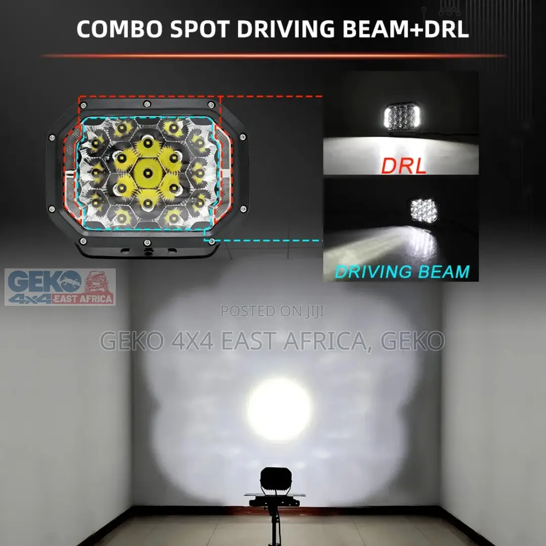 1 Pc Geko Ea 5x7" Rectangular Led Spot Lights With DRL
