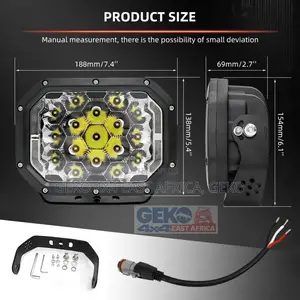 1 Pc Geko Ea 5x7" Rectangular Led Spot Lights With DRL