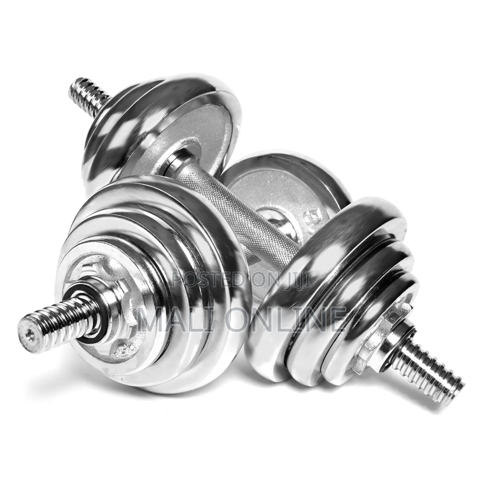 30kg Dumbbell Set Weight-Lifting Plate Steel Barbell Chrome