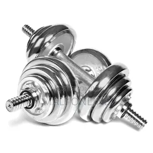 30kg Dumbbell Set Weight-Lifting Plate Steel Barbell Chrome